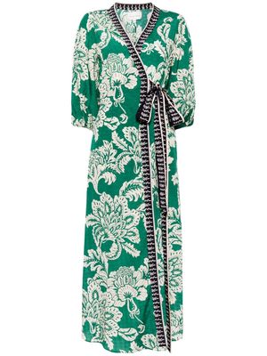 Cara Cara Rosewood floral-print wrap dress - Green