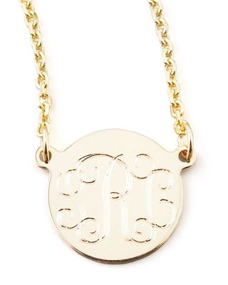 Cara Monogrammed 14k Gold Necklace, 3/8"