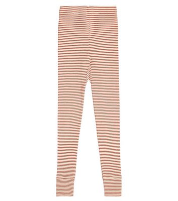 Caramel Judd striped cotton jersey leggings