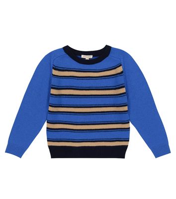 Caramel Poa striped cashmere sweater