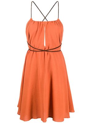 Caravana leather-tie swing dress - Orange