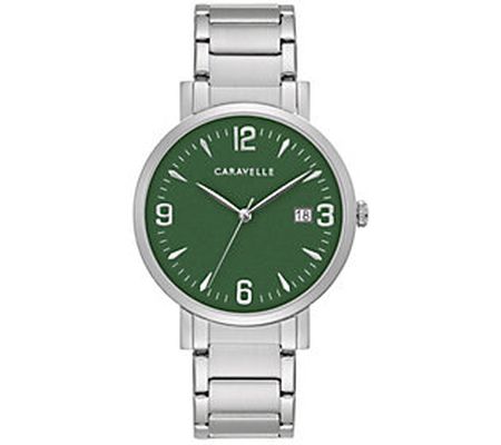 Caravelle by Bulova Men's Green Dial Stainl ess Steel Watch