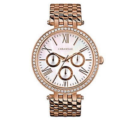 Caravelle by Bulova Women's Crystal Rosetone B racelet Watch