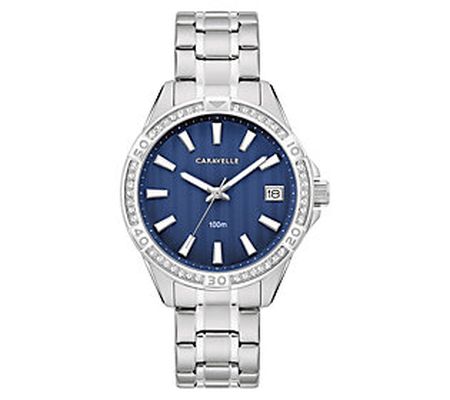 Caravelle by Bulova Women's Stainless Steel Cry stal Watch