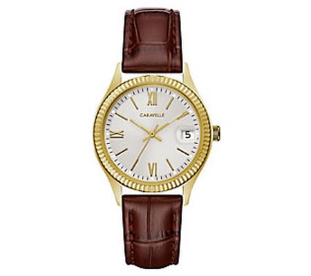 Caravelle by Bulova Women's Textured Leather B and Watch