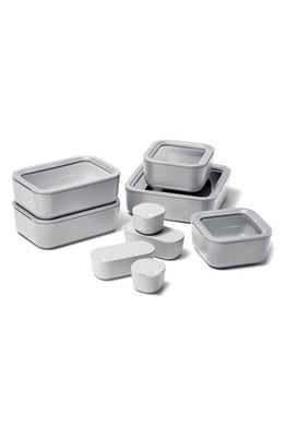 CARAWAY 14-Piece Food Storage Glass Container Set in Gray