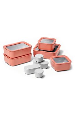 CARAWAY 14-Piece Food Storage Glass Container Set in Perracotta