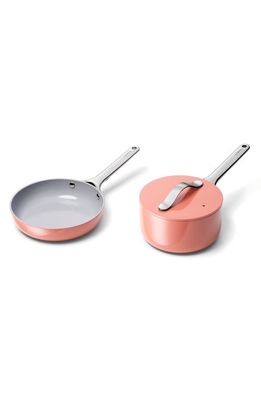 CARAWAY Nonstick Ceramic Mini Fry Pan & Sauce Pan Set in Perracotta