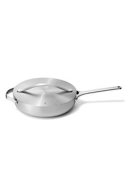 CARAWAY Nontoxic Ceramic Nonstick Sauté Pan with Lid in Stainless Steel