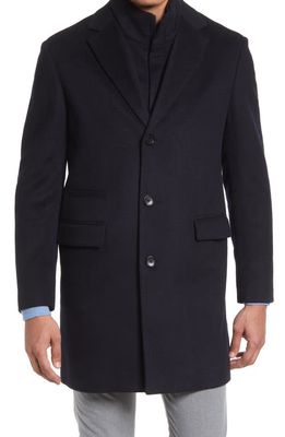 Cardinal of Canada Terrence Wool Blend Topcoat with Removable Zip Bib in Navy