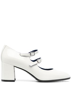 Carel buckle-fastening 65mm pumps - White
