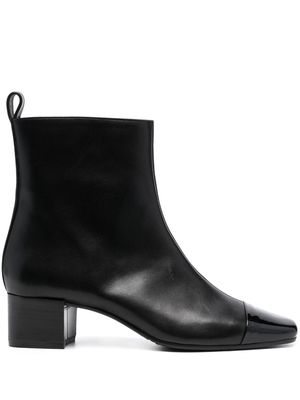 Carel Paris square-toe leather boots - Black
