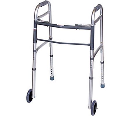 Carex Folding Adjustable Walker with Wheels
