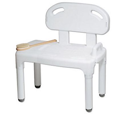 Carex Universal Transfer Bench w/ Back and Remo vable Soap Dis