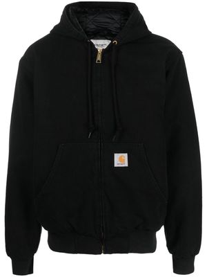 Carhartt WIP Active logo-patch hooded jacket - Black
