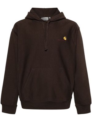 Carhartt WIP American Script embroidered hoodie - Brown