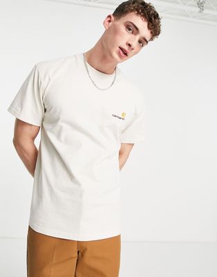 Carhartt WIP american script loose fit t-shirt in off white
