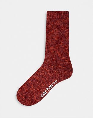 Carhartt WIP ascott woven socks in orange-Red