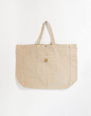 Carhartt WIP bayfield large denim tote in washed brown