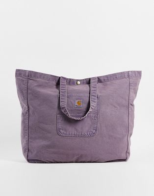 Carhartt WIP bayfield large denim tote in washed purple