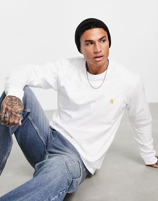 Carhartt WIP chase long sleeve top in white