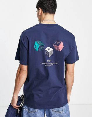 Carhartt WIP cube backprint t-shirt in navy