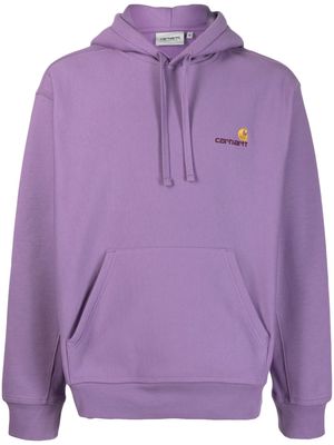Carhartt WIP embroidered-logo cotton hoodie - Purple
