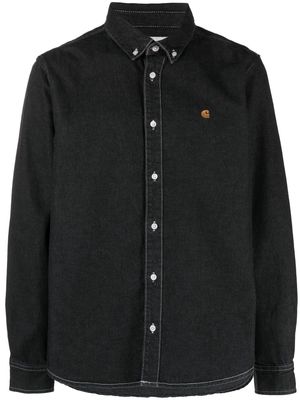 Carhartt WIP embroidered-logo cotton shirt - Black