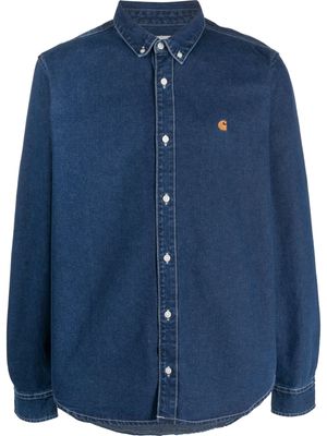 Carhartt WIP embroidered-logo cotton shirt - Blue