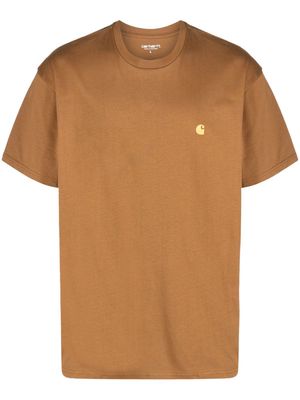 Carhartt WIP embroidered-logo cotton T-shirt - Brown