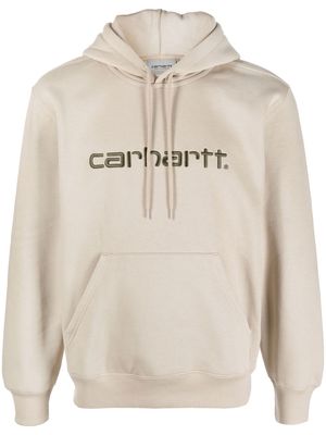 Carhartt WIP embroidered-logo long-sleeve hoodie - Neutrals