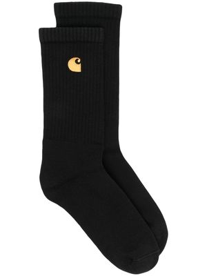 Carhartt WIP embroidered-logo ribbed socks - Black
