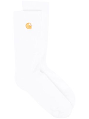 Carhartt WIP embroidered-logo ribbed socks - White