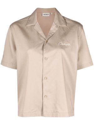 Carhartt WIP embroidered-logo short-sleeve shirt - Brown