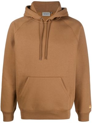Carhartt WIP embroidered-logo sleeve hoodie - Brown