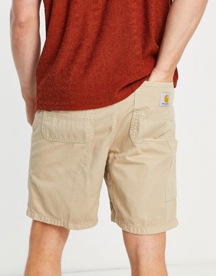 Carhartt WIP flint carpenter shorts in beige-Neutral