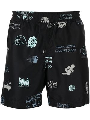 Carhartt WIP graphic-print swimming trunks - Black
