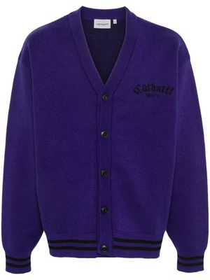 Carhartt WIP intarsia-knit-logo cardigan - Purple