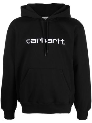 Carhartt WIP logo drawstring hoodie - Black