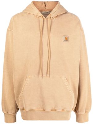 Carhartt WIP logo drawstring hoodie - Brown