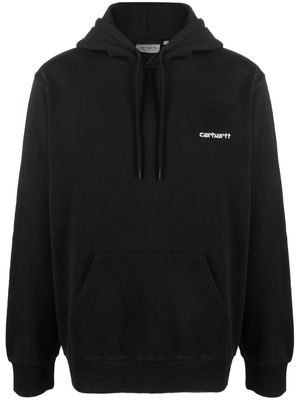 Carhartt WIP logo-embroidered cotton hoodie - Black