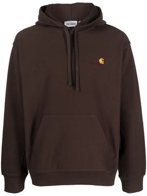 Carhartt WIP logo-embroidered cotton hoodie - Brown