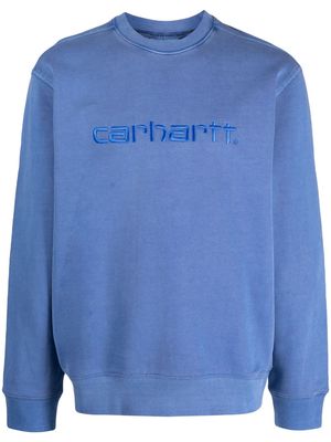 Carhartt WIP logo-embroidered cotton jumper - Blue