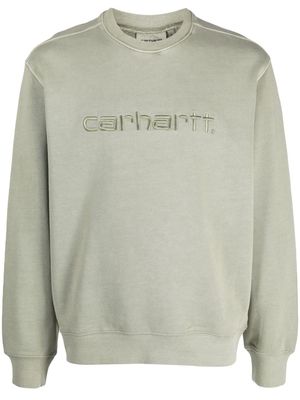 Carhartt WIP logo-embroidered cotton jumper - Green