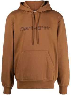 Carhartt WIP logo-embroidered drawstring hoodie - Brown