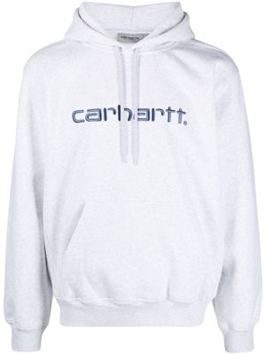 Carhartt WIP logo-embroidered jersey hoodie - Grey
