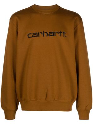Carhartt WIP logo-embroidered jersey sweatshirt - Brown