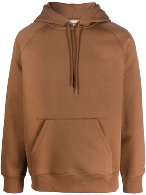 Carhartt WIP logo-embroidered long-sleeved hoodie - Brown