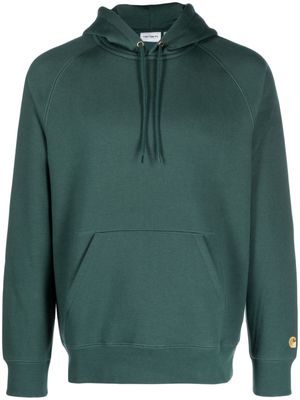 Carhartt WIP logo-embroidered long-sleeved hoodie - Green