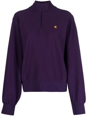 Carhartt WIP logo-embroidered zip-up sweatshirt - Purple